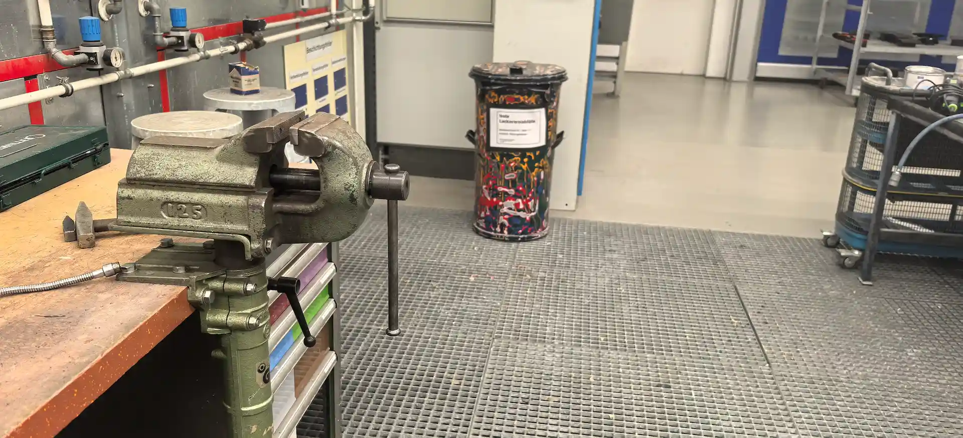 Paint shop workshop, anvil